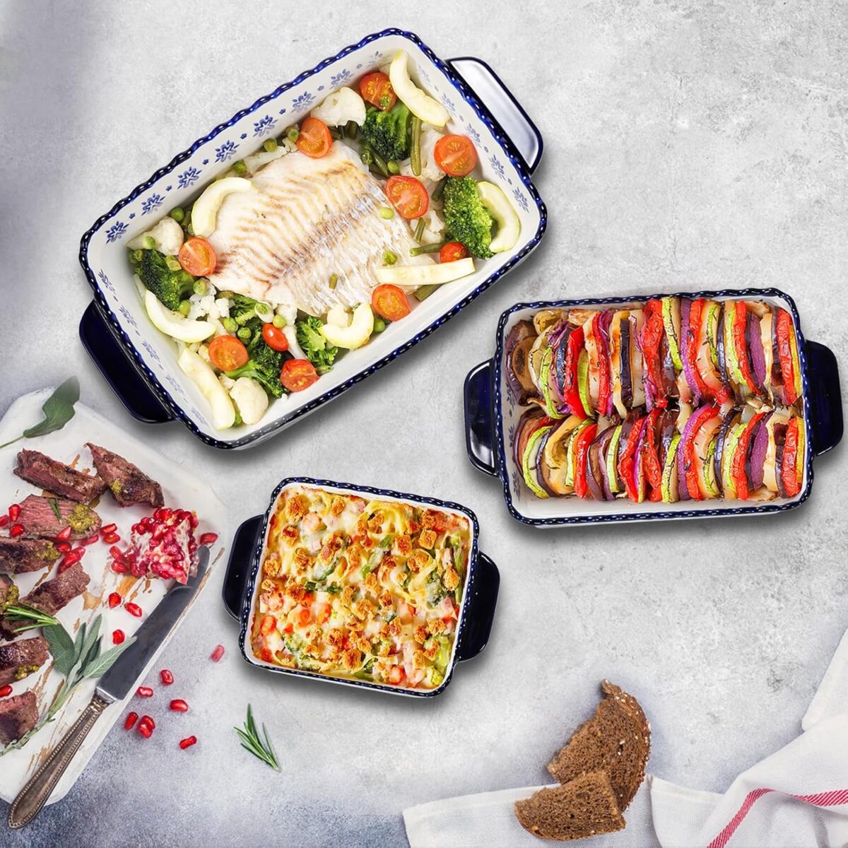 3-Pack Rectangular Bakeware Set