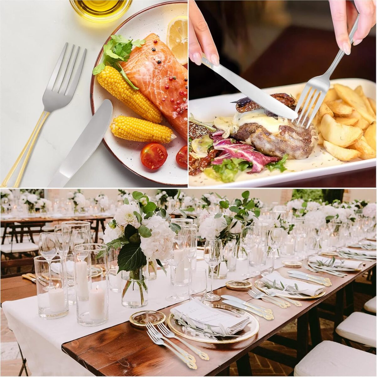 40-Piece Gold & Silver Flatware Set