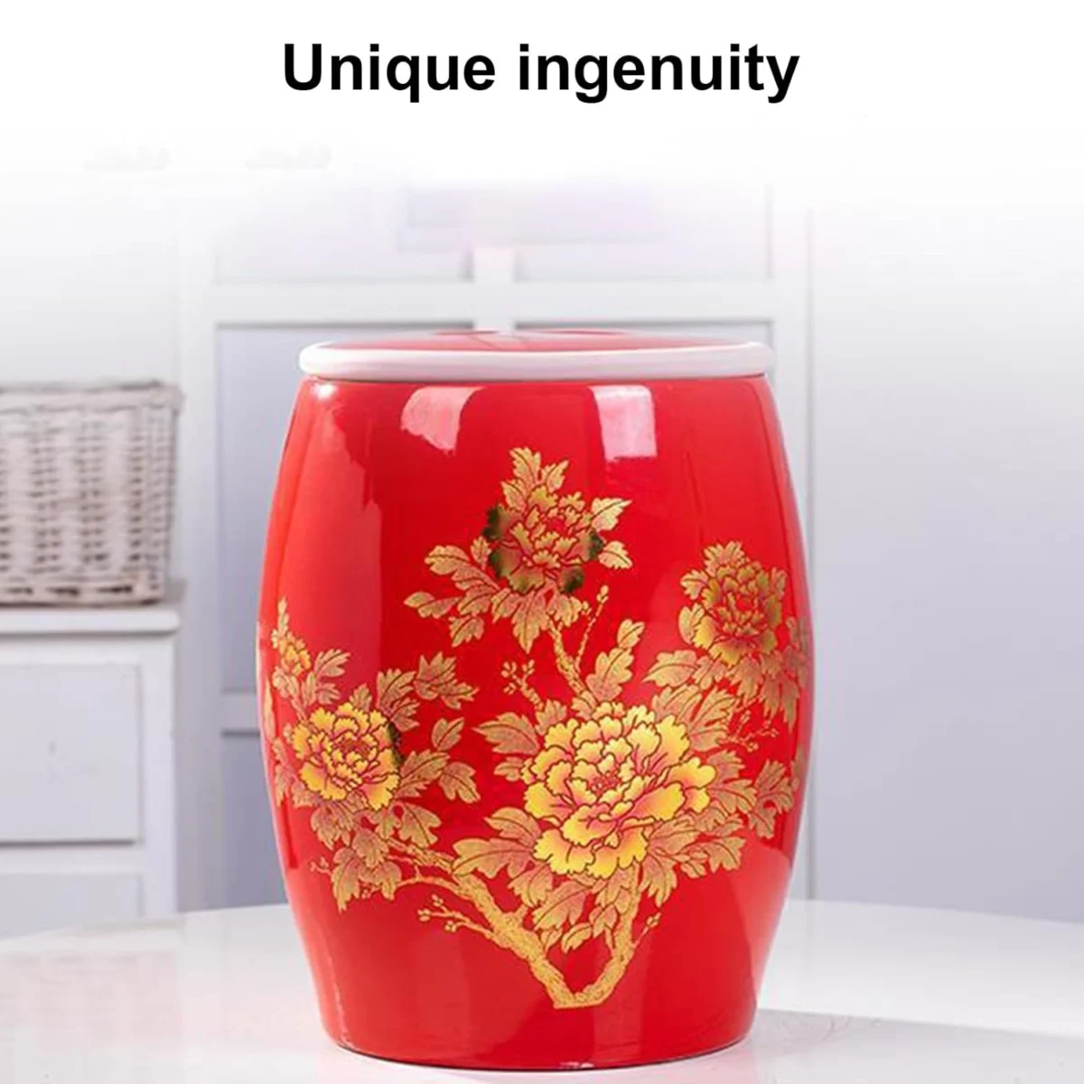 10kg Ceramic Rice Jar with Snap-Clip Lid