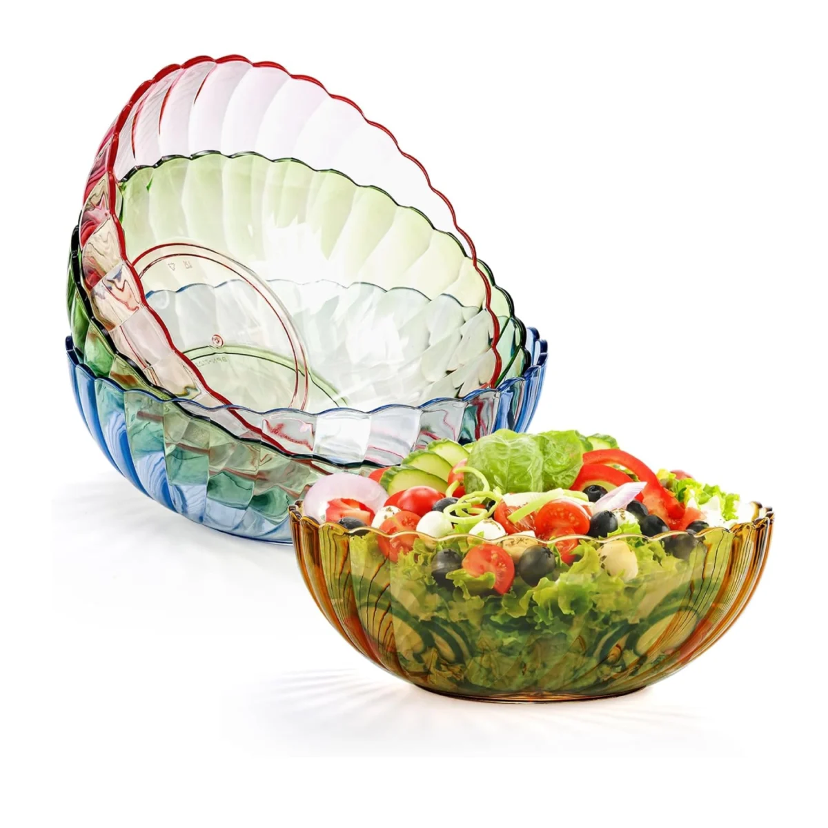 4-Pack Plastic Serving Bowls