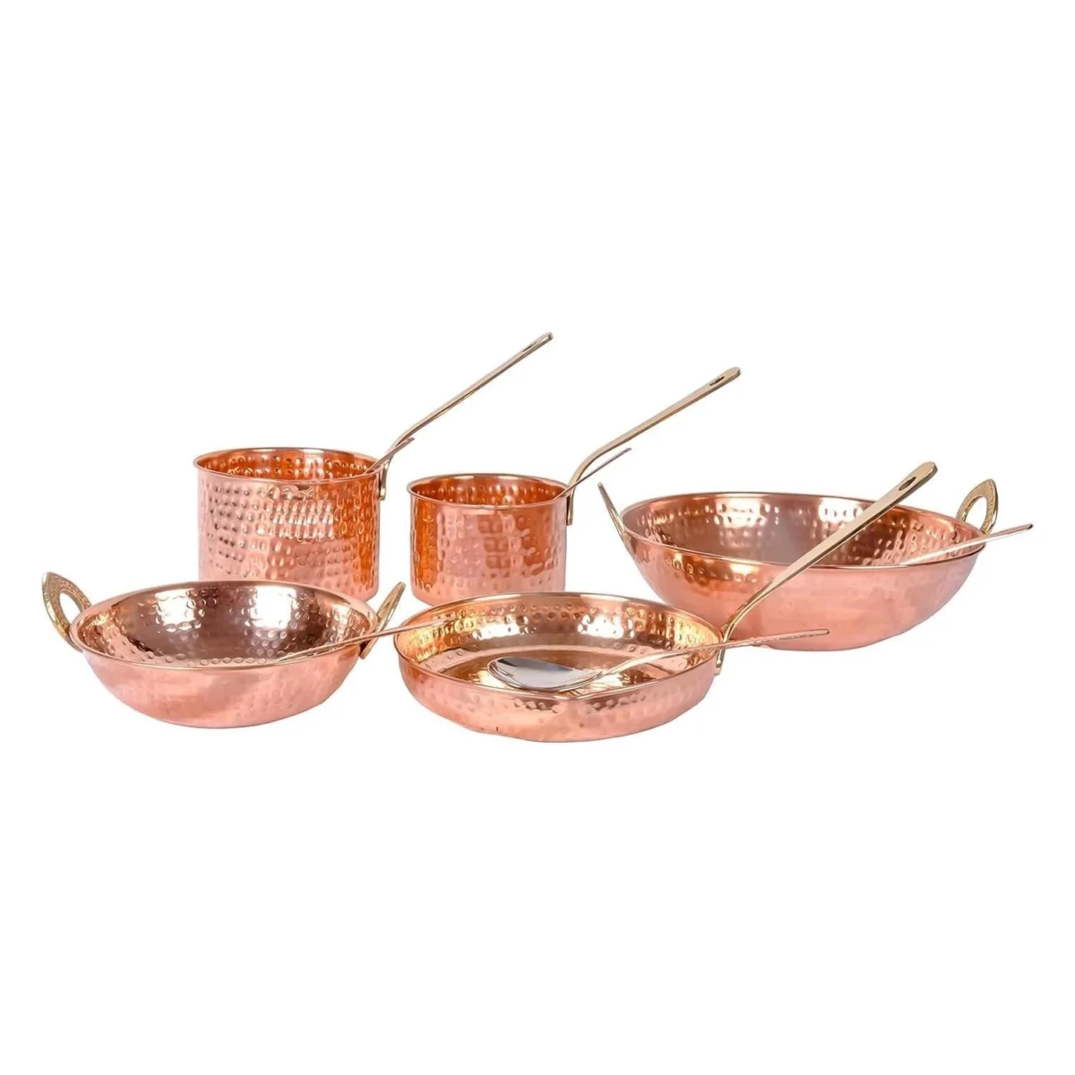 Hammered Copper Cooking & Serving Set