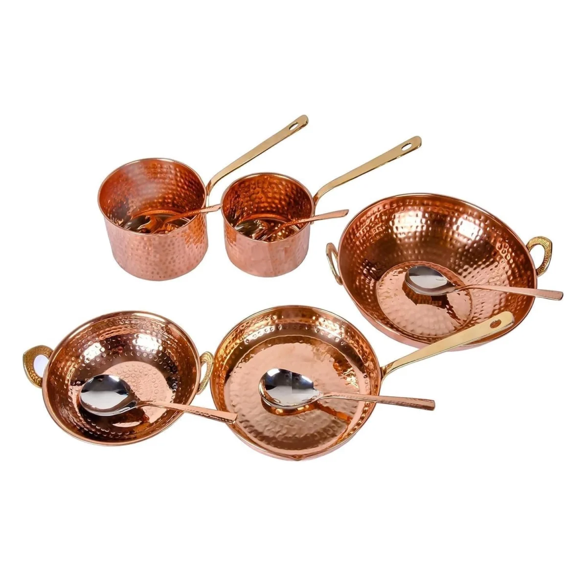 Hammered Copper Cooking & Serving Set